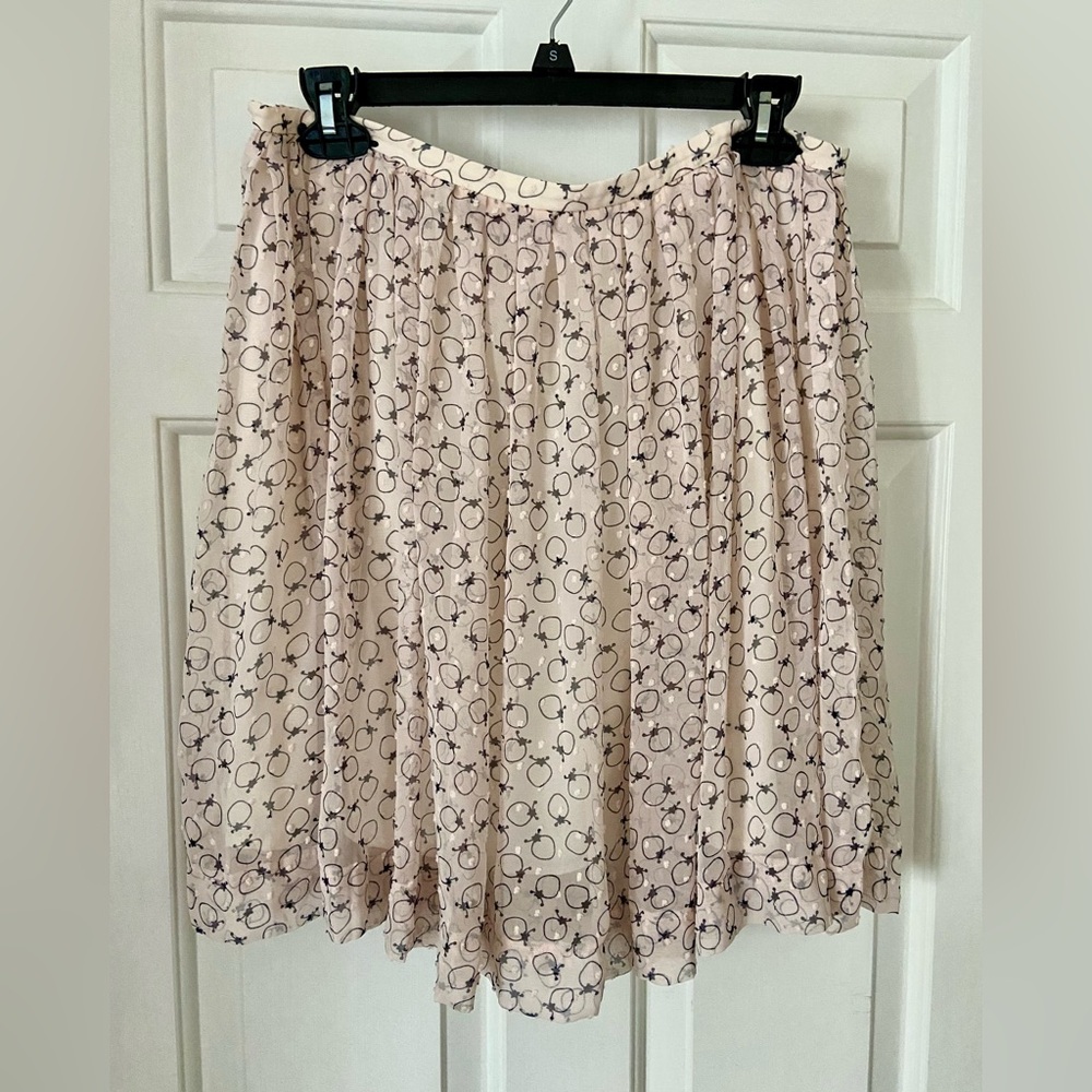See By Chloe Pink Skirt with Apple Print